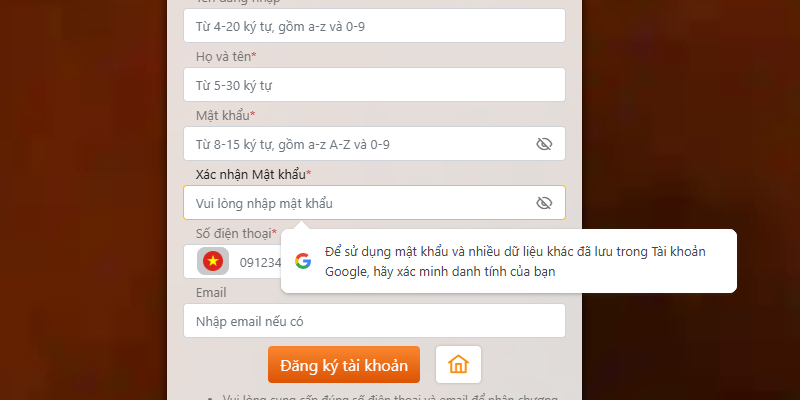 lưu ý khi đổi mật khẩu